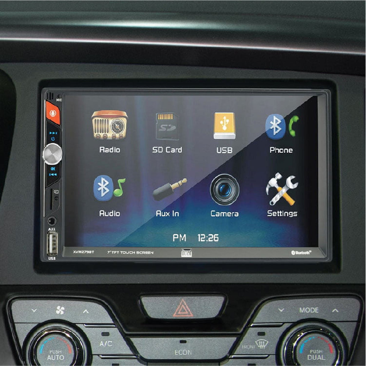 Dual Electronics 7" LED Touchscreen Car Stereo Receiver – Double DIN, Bluetooth, USB – XVM279BT (New)