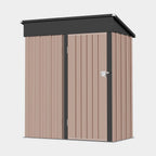 BaPiPro 5'x3' Outdoor Storage Shed, Heavy Duty Metal Shed Garden Tool Shed with Lockable Door for Backyard, Patio, Upgraded Structure Frame, Brown