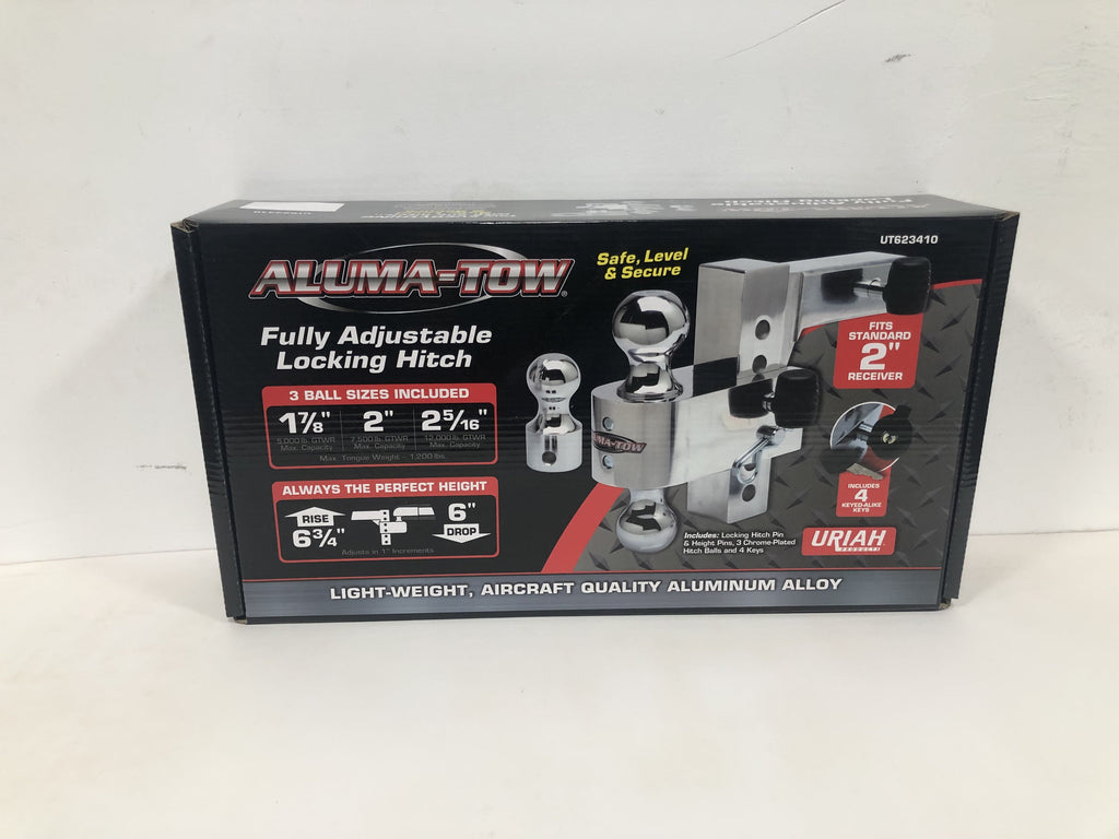 Aluma-Tow - 6" Drop Adjustable Interchangeable Hitch System by Uriah Products - UT623410 - 3 Hitch Balls - Locking Pins - 12,000 lb. GTWR
