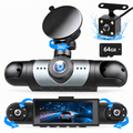 4-Channel Dash Cam with 1080P Front, Inside & Rear Cameras, Night Vision, HDR, G-Sensor, Loop Recording & 24HR Parking Mode