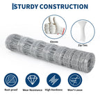 4 ft x 328 ft Farm Fence, High Strength Galvanized Cattle Fence, Heavy Zinc Coating Wire Fence for Hog, Deer, Goat, Sheep, All Weather Resistance