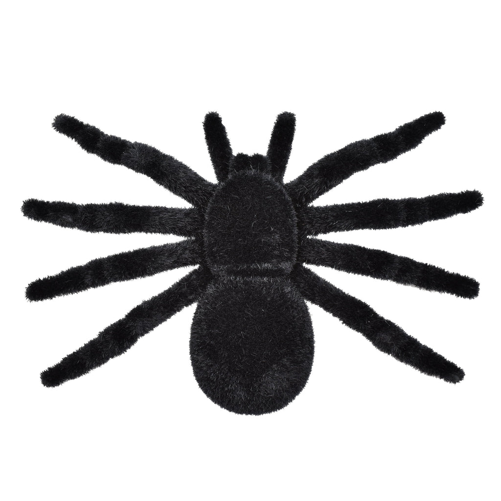 Flocked Spider Decoration, Black, 7", Halloween by Way To Celebrate