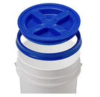 5 Gallon Plastic Bucket Pail Food Grade with Blue Screw on Lid(Pack of 3) Made in USA