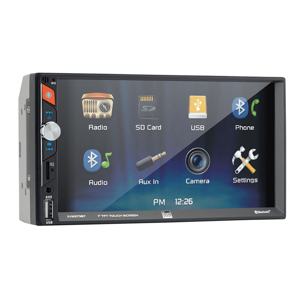 Dual Electronics 7" LED Touchscreen Car Stereo Receiver – Double DIN, Bluetooth, USB – XVM279BT (New)