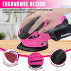 Starwal 20V Cordless Detail Sander - 12000 RPM Electric Hand Sander, Compact Palm Sander for Tight Spaces Woodworking, 2*2.0Ah Batteries and Charger