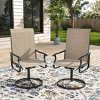 ELPOSUN Patio Swivel Chairs Set of 2, Outdoor Dining Chairs High Back All Weather Breathable Textilene Outdoor Swivel Chairs with Metal Rocking Frame