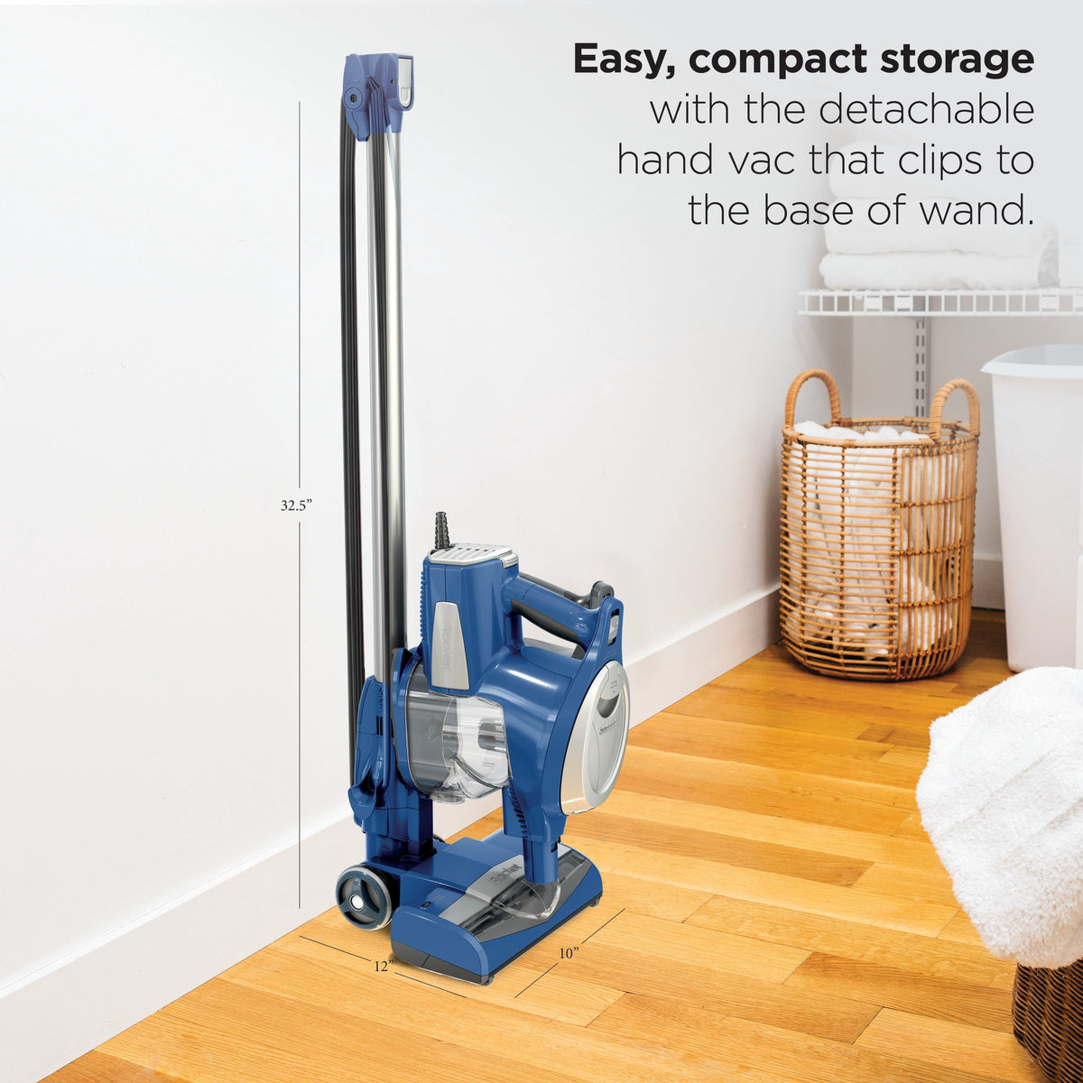 Shark Rocket Corded Stick Vacuum, Carpet and Hardfloors, Pet Friendly, Swivel Steering, Removable Handheld, HV200 Blue