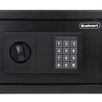 Stalwart Fire Resistant Steel Digital Safe Box with Keypad, Anti-theft Alarm and Manual Override Keys, Black