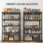 UBERLYFE Heavy Duty Garage Shelving Unit, 2000 lbs Metal Storage Shelves, 5-Tier Adjustable Steel Shelving Rack, Freestanding Garage Storage Rack
