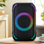 Onn Medium Portable Party Speaker Gen. 2, IPX7 Waterproof, 3 Speakers, Black