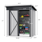 UFORIC Outdoor Storage Shed, 5 x 3 ft, Dark Gray
