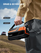 AstroAI M12 Portable Jump Starter with 150PSI Air Compressor, 6000A Car Battery Booster Pack (All Gas &10L Diesel) with Tire Inflator, LED Display