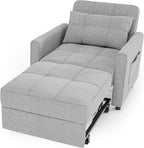 3-in-1 Convertible Pullout Sleeper Chair Bed - 75in x 26in x 17in