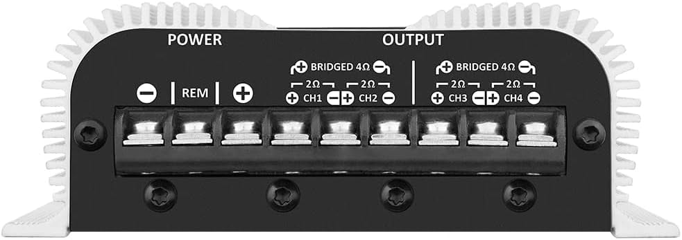 Taramps TS 400x4 400 watts RMS 4 Channels Full Range Car Audio Amplifier, 2 Bridged Channels, RCA Input Class D, Output Power, Multichannel Amplifier