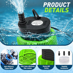 LAANPOLE Pool Cover Pump Above Ground - Submersible Sump Pump, Swimming Water Removal Pumps, with Drainage Hose & 25 Feet Extra Long Power Cord, 850