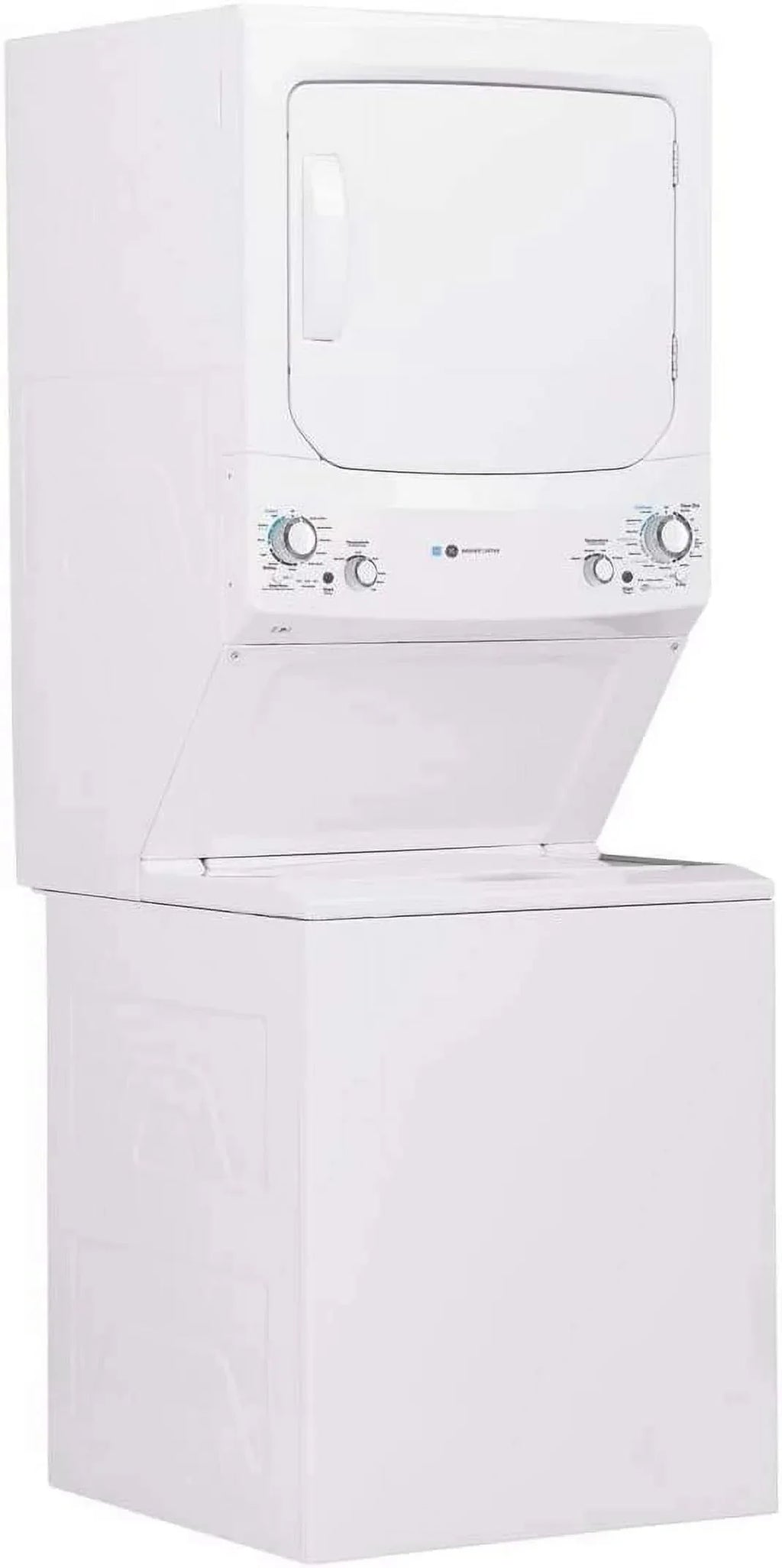 GE Unitized Spacemaker 3.9 Cu. Ft. Washer With Stainless Steel Basket And 5.9 Cu. Ft. Electric Dryer - GUD27EESNWW