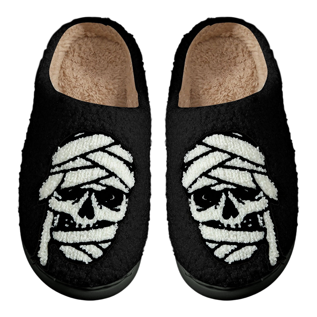 Halloween Slippers For Women Couple Halloween Cartoon Quirky Large Size Warm Padded Cotton Slippers Holiday Couple Shoes