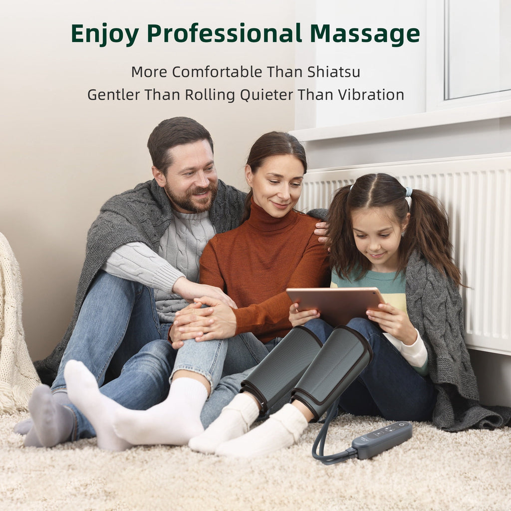CINCOM Leg Massager for Circulation Air Compression Calf Massager for Muscles Relaxation FSA/HSA Eligible, Grey