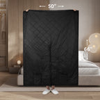 Sunbeam Cordless Rechargeable Heated Electric Wearable Throw Blanket with Hood, Black, 4 Heat Settings, 50 x 66 in