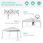 Best Choice Products 10x10ft Easy Setup Pop Up Canopy w/ 1-Button Setup, Wheeled Case, 4 Weight Bags - White