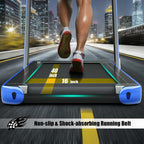 2 In 1 Folding Treadmill, 2.25 HP, 40 in x 16 in Running Area, Dual Display And App Control