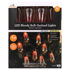 Indoor Battery-Operated LED Bloody Bulb Garland Lights, Warm White, 4.5', Halloween by Way To Celebrate