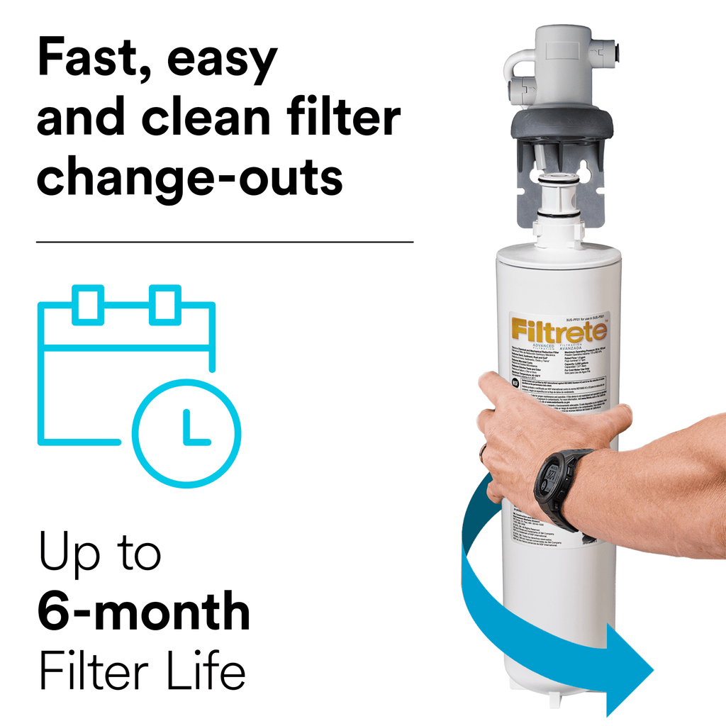 Filtrete Advanced Under Sink Quick Change Water Filtration Filter, 3US-PF01