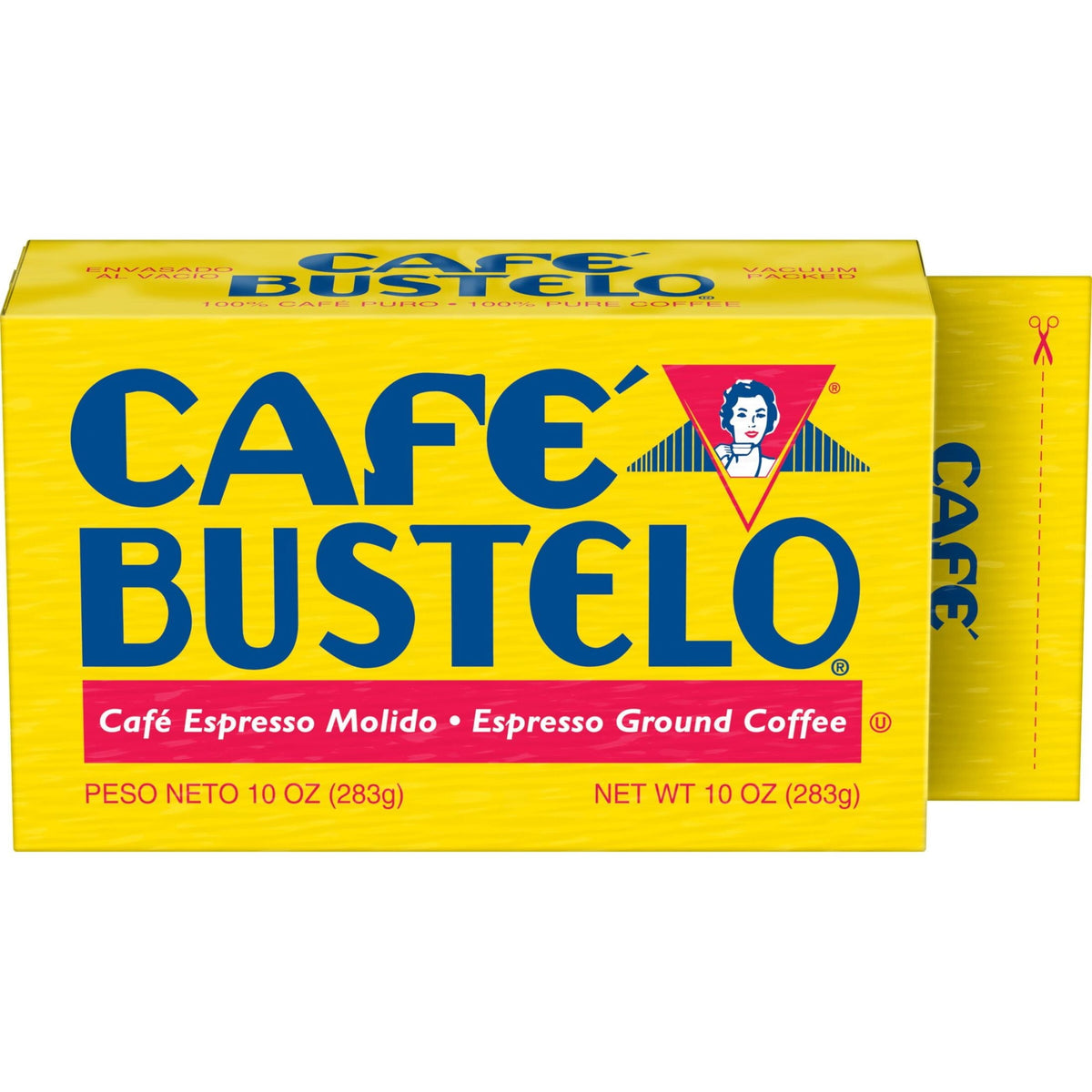 12 pack) Cafe Bustelo, Espresso Style Dark Roast Ground Coffee, Vacuum Packed 10 oz Brick