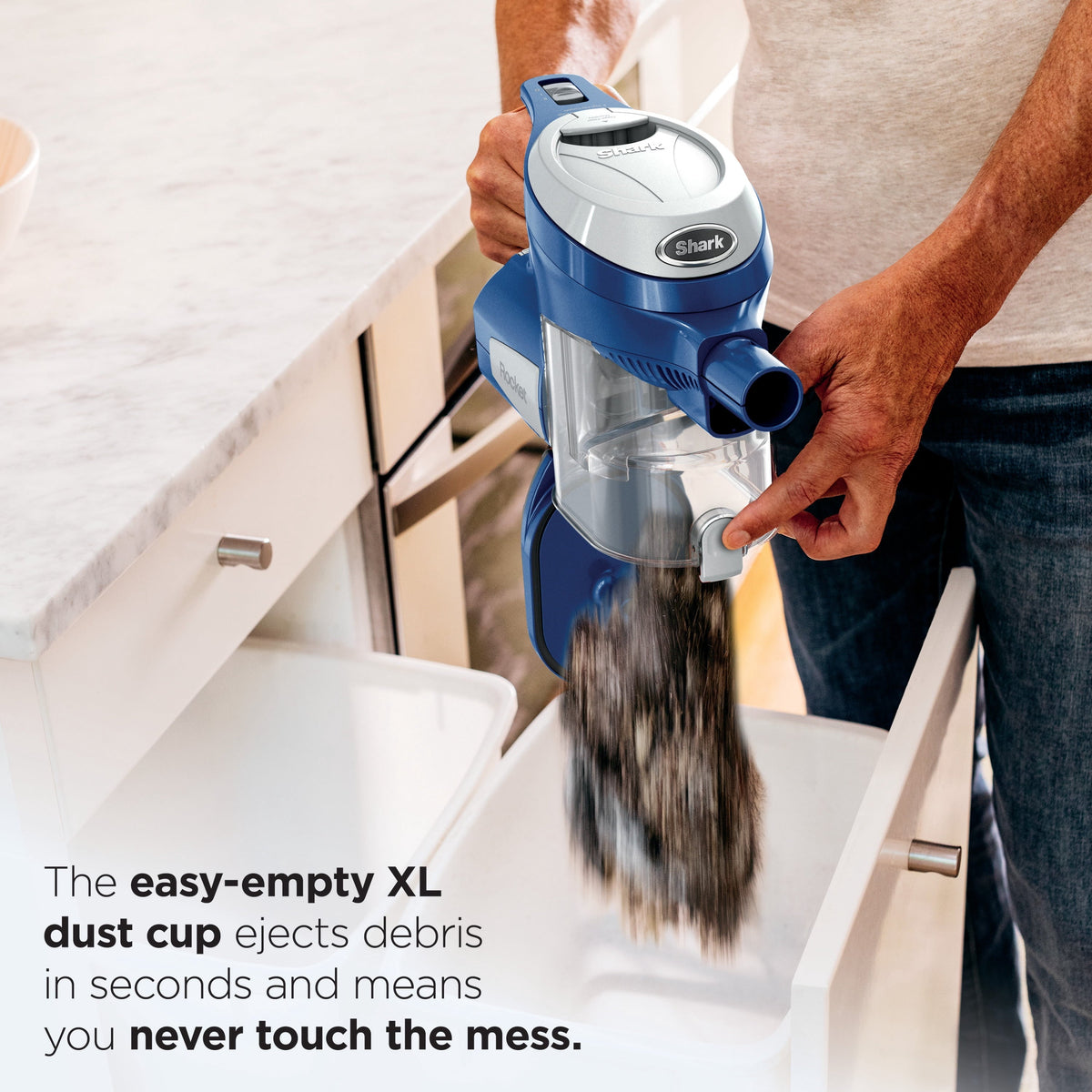 Shark Rocket Corded Stick Vacuum, Carpet and Hardfloors, Pet Friendly, Swivel Steering, Removable Handheld, HV200 Blue