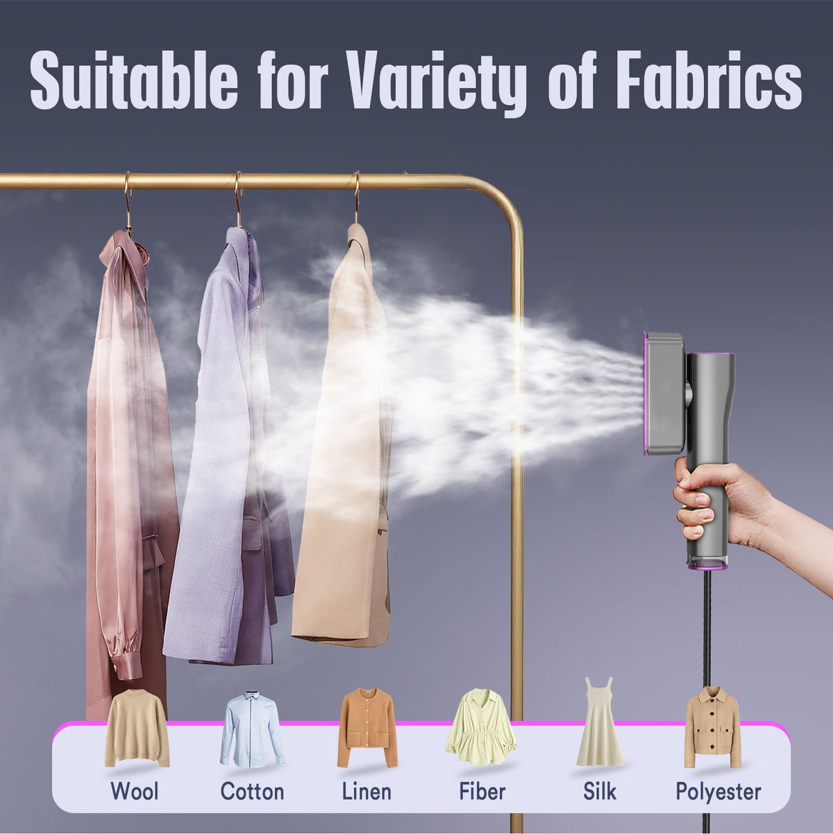 Steamer for Clothes, LOHEER Portable Travel Steamer & Iron 2 in 1, 3 Adjustable Steam Levels
