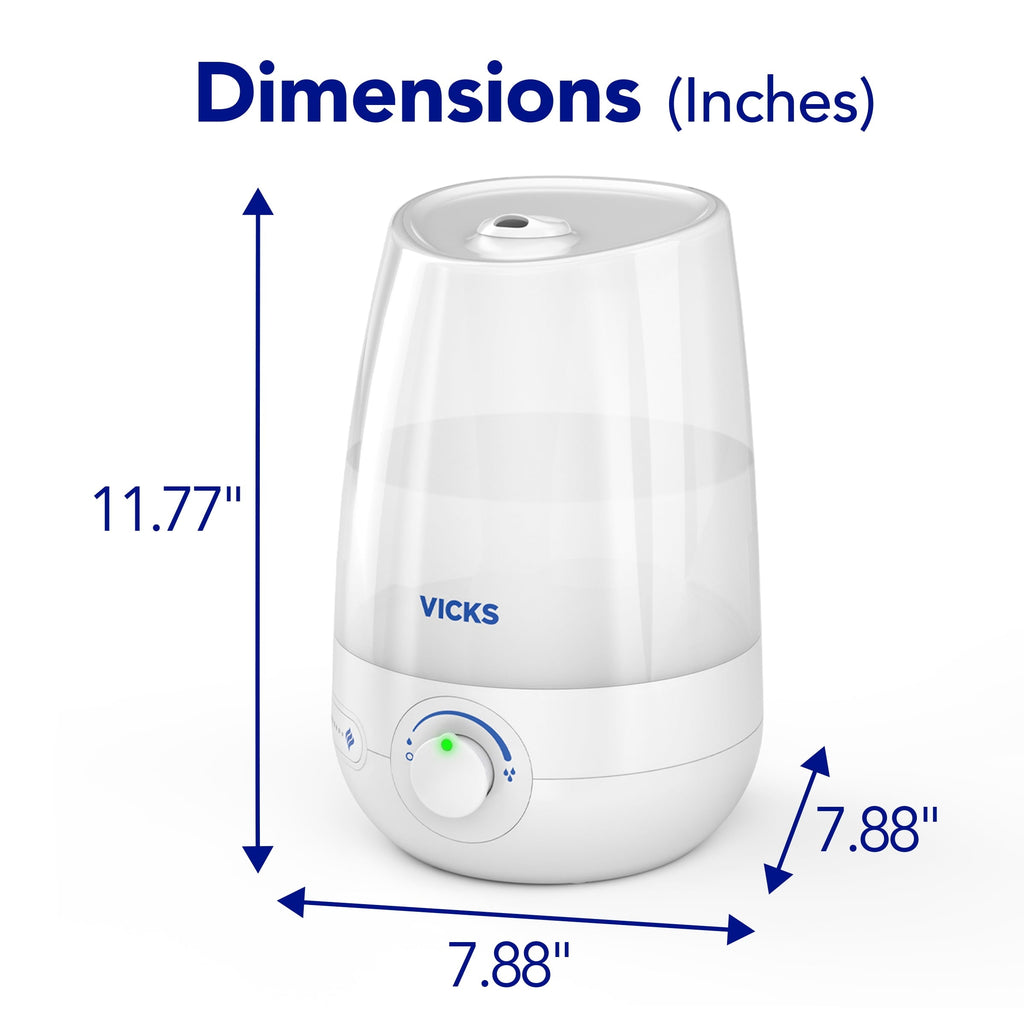 Vicks 1 gal 400 sq ft Ultrasonic Cool Mist Humidifier, White