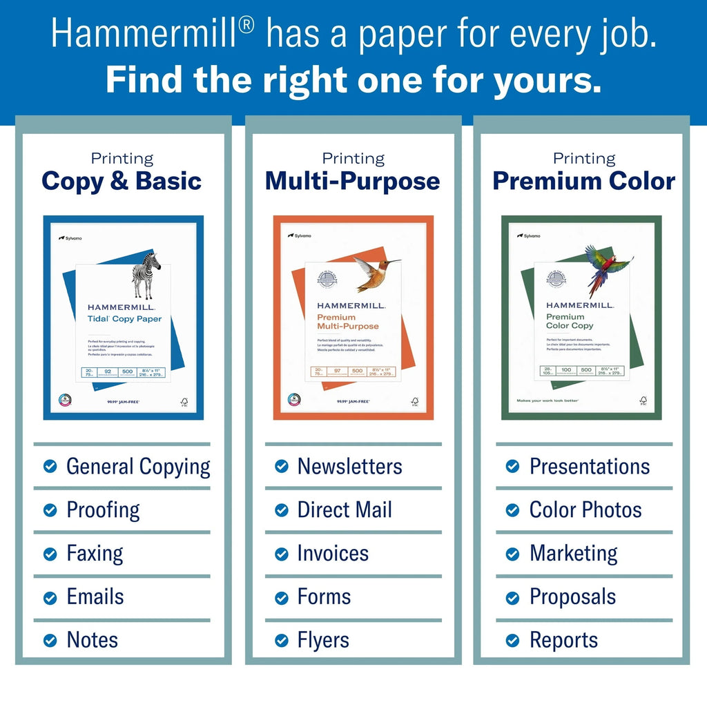 Hammermill Tidal Printer Paper, 20 lb, 8. 5 x 11, 10 Ream Case (5,000 Sheets), White