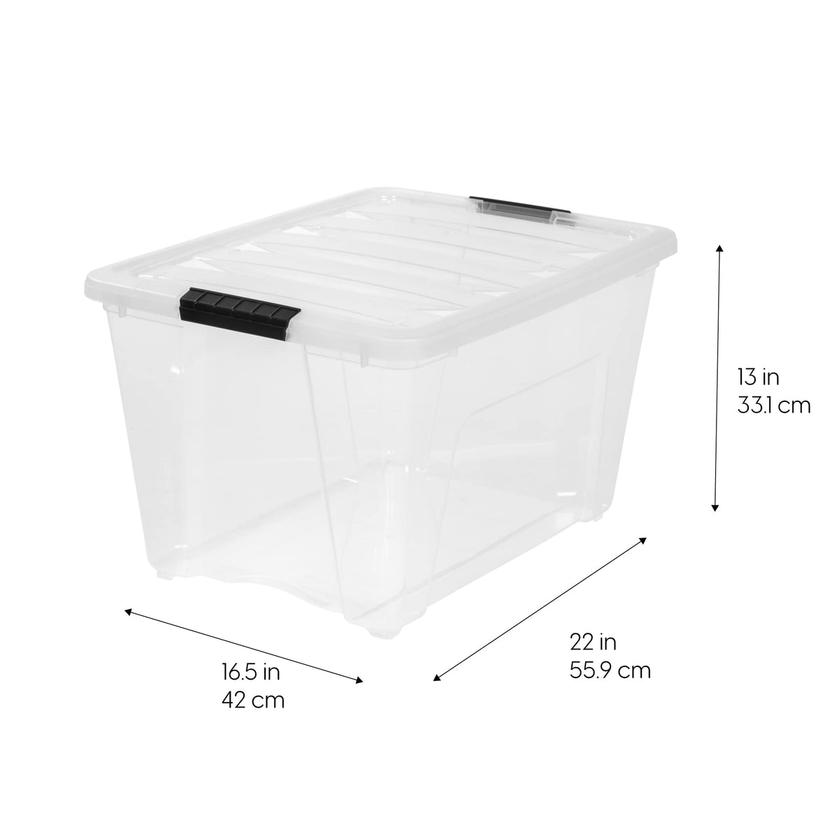 IRIS USA 6-Pack 54 Quart Storage Bins with Lids, Clear