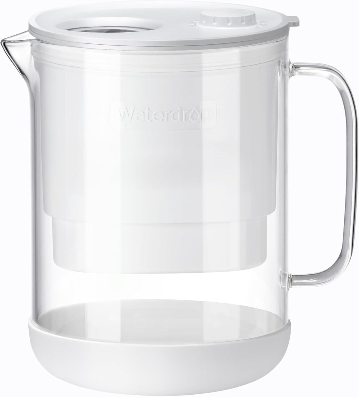 Waterdrop PT-72W Glass Water Filter Pitcher, 7-Cup, Eco-Friendly, White