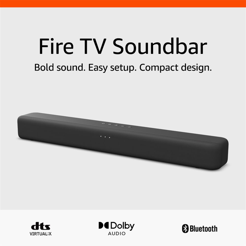 Fire TV Soundbar, 2.0 speaker with DTS Virtual:X and Dolby Audio, Bluetooth connectivity