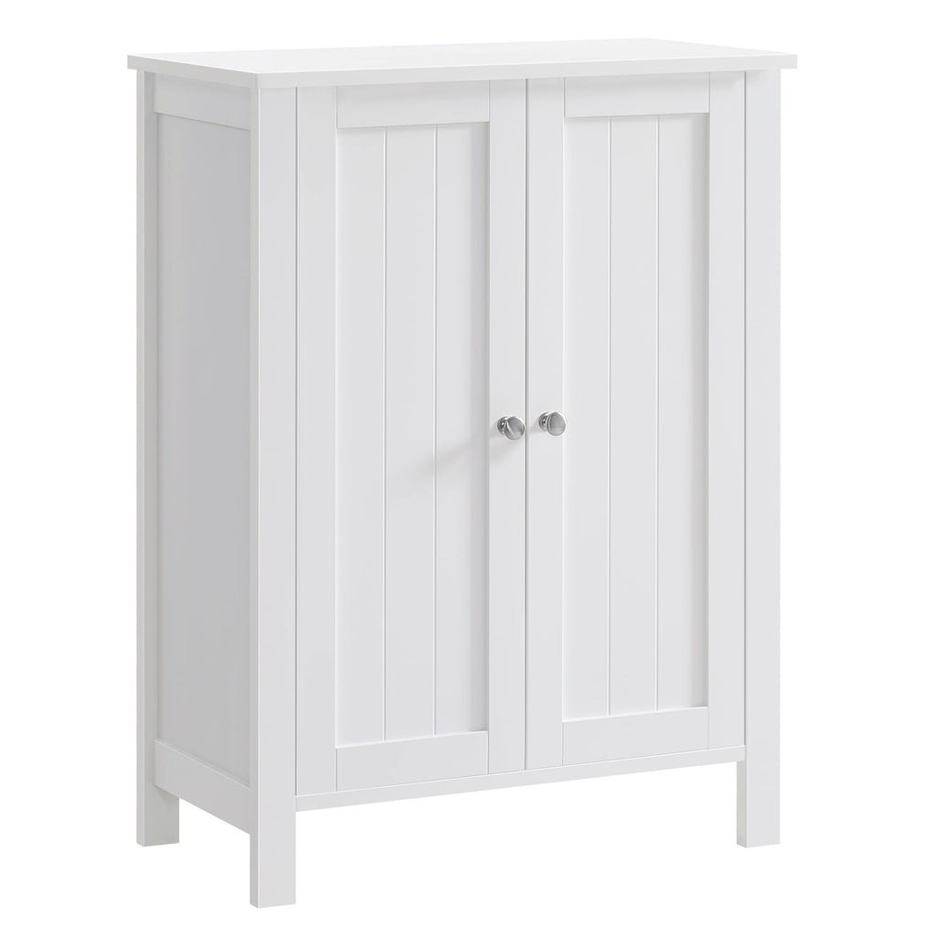 VASAGLE Bathroom Floor Storage Cabinet, 2 Doors , Cloud White