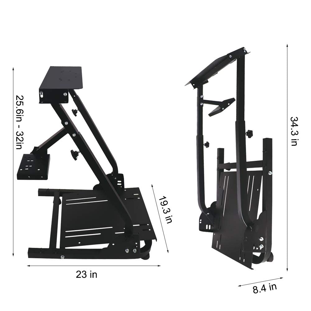 Racing Wheel Stand, Height Adjustable & Foldable Steering Wheal Stand Compatible with Logitech G25,G27,G29,G920 Gaming Cockpit