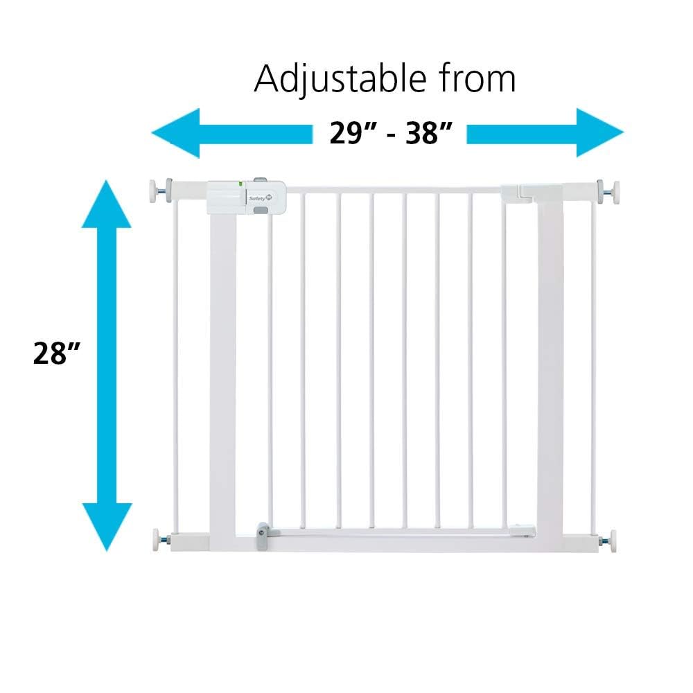 Safety 1st Easy Install Walk Thru Baby Gate for Doorway With Door, Dog Gates, Fits 29"-38", Easy Install 28" Tall, White