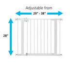 Safety 1st Easy Install Walk Thru Baby Gate for Doorway With Door, Dog Gates, Fits 29"-38", Easy Install 28" Tall, White