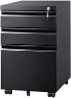 DEVAISE 3 Drawer File Cabinet with Lock, Fully Assembled Except Casters