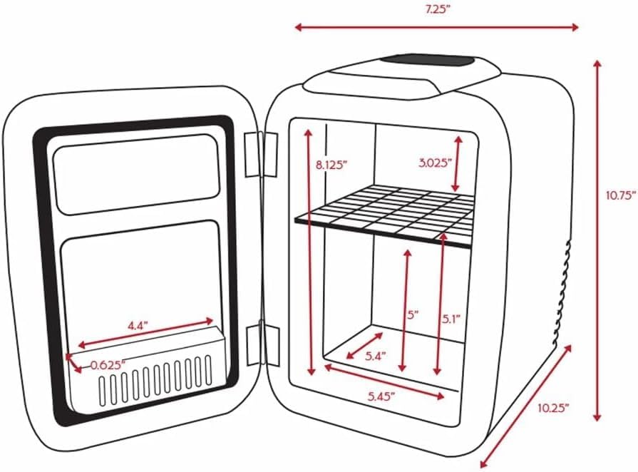 Cooluli Mini Fridge for Bedroom - Car, Office Desk & Dorm Room - Portable 4L/6 Can Electric Plug In Cooler & Warmer for Food, Drinks, Skincare Beauty