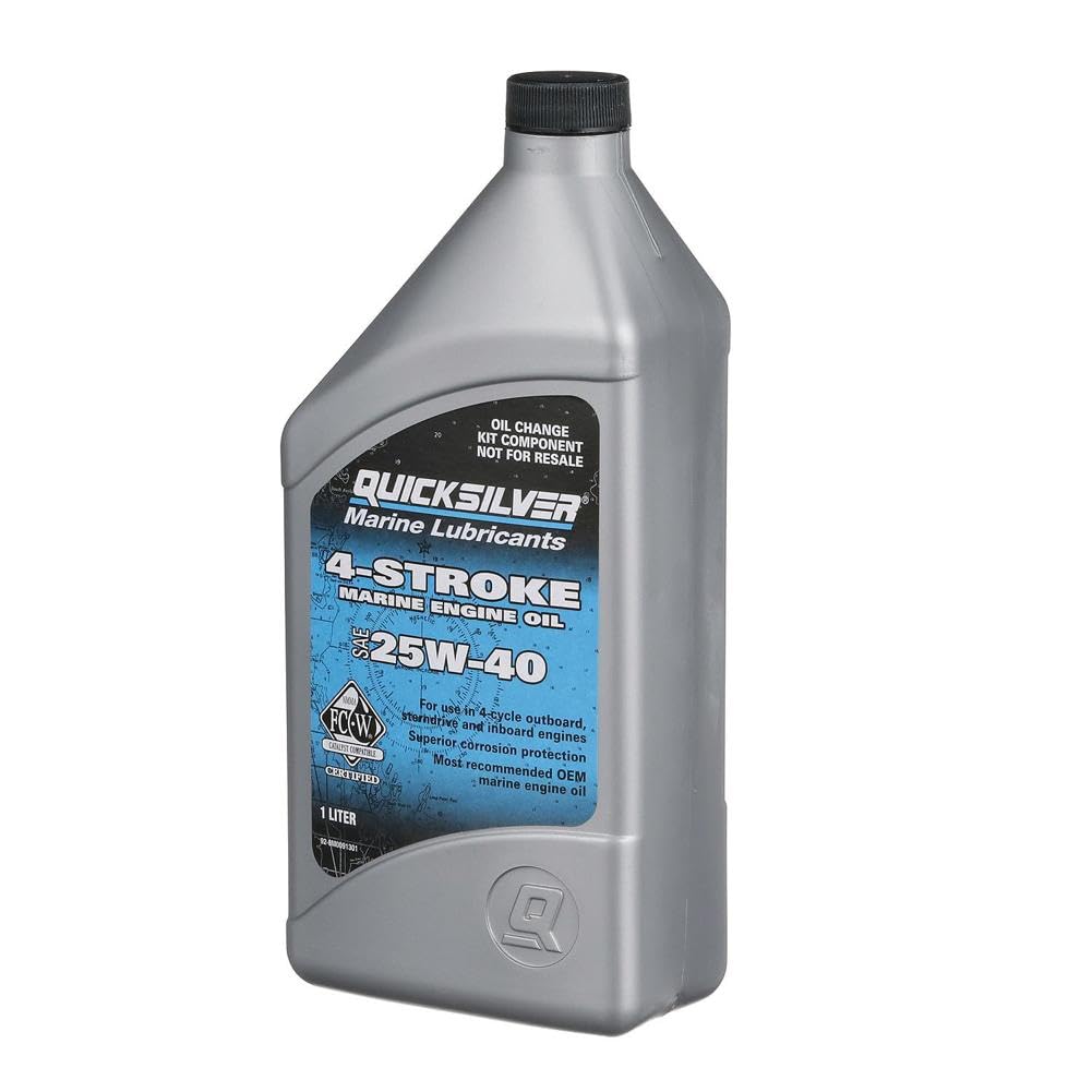 Quicksilver 4-Stroke Oil Change Kit – for Mercury Outboard Engines – 15, 20, 25, 30, 40, 50, 60, 75, 90, 115, 150, 175, 200, 225, 250, 300, 350, 400