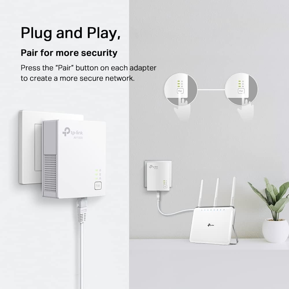TP-Link AV1000 Powerline Ethernet Adapter KIT - Gigabit Port, Nano Size