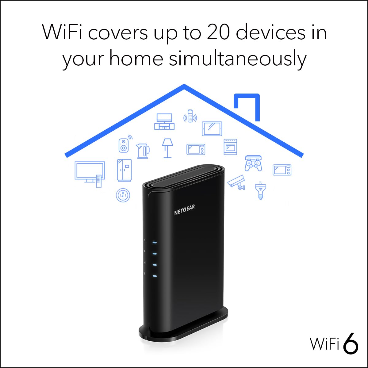 NETGEAR Nighthawk WiFi 6 Router R6700AX, Up to 1,500 sq ft, 1.8 Gbps