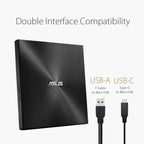 ASUS ZenDrive Black 13mm External 8X DVD/Burner Drive +/-RW with M-Disc Support, Compatible with Both Mac & Windows and Nero BackItUp for Android