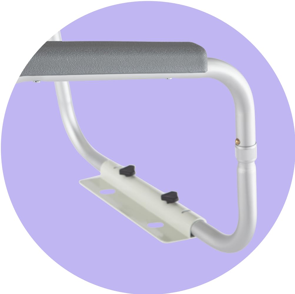 Medline Toilet Handle Safety Rail, Aluminum Grab Bar for Bathroom, 27.5" to 32" Adjustable Height, 250-lb. Capacity