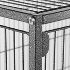 Yaheetech 52"H Metal Rolling Bird Cage with 3 Perches & 4 Feeders & Extra Storage Shelf, Black