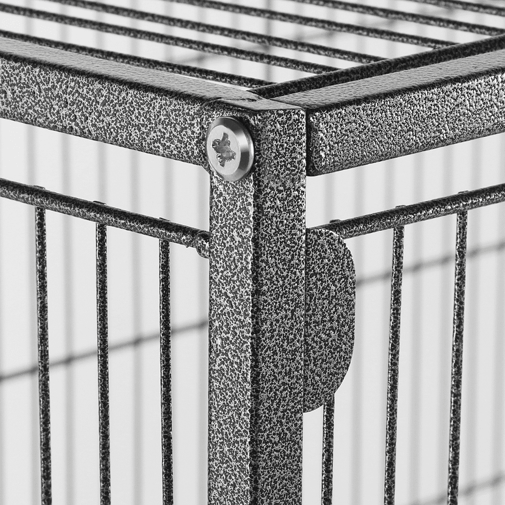 Yaheetech 52"H Metal Rolling Bird Cage with 3 Perches & 4 Feeders & Extra Storage Shelf, Black