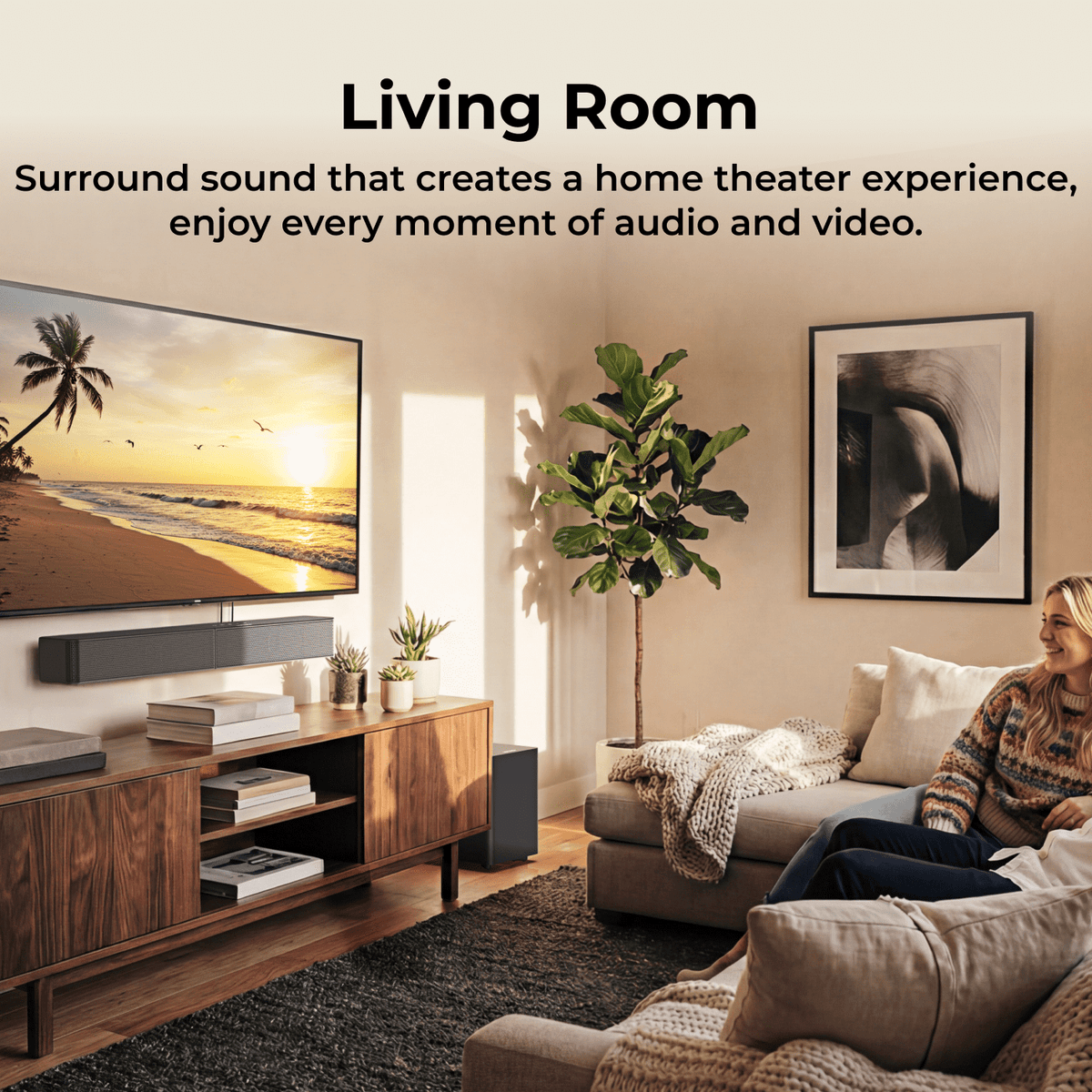 ULTIMEA Sound Bar With Wireless Subwoofer, 240W, App Control, BassMX & VoiceMX, Soundbar for Smart TV, Bluetooth 6.0, HDMI, Optical, Poseidon R3T