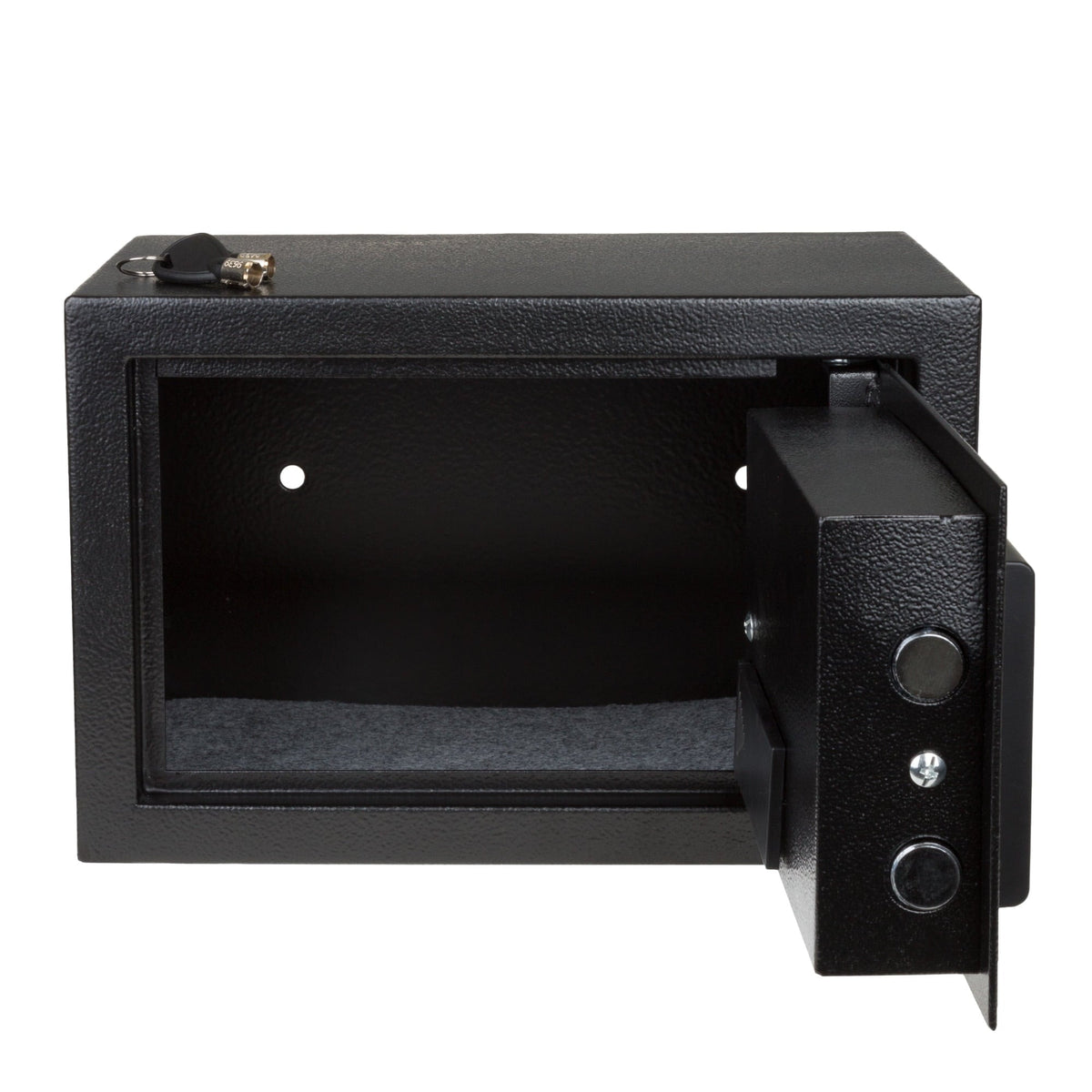 Stalwart Fire Resistant Steel Digital Safe Box with Keypad, Anti-theft Alarm and Manual Override Keys, Black